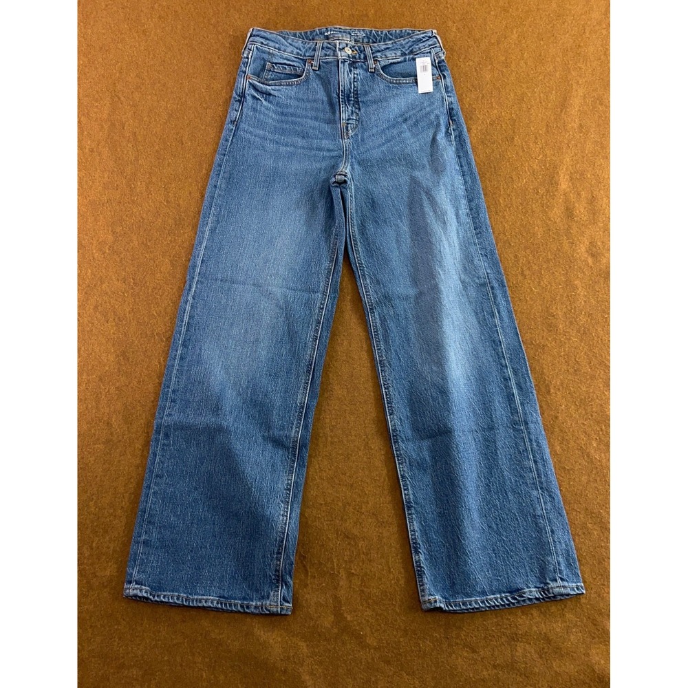 Old Navy Womens 8 Blue Sky-Hi Extra High Rise Wide Leg Jeans NWT
